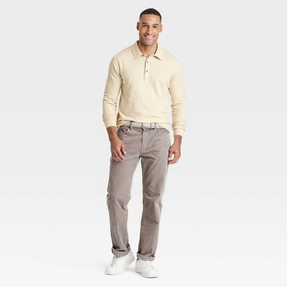 Open Box - Goodfellow & Co - Men's Polo Collared Pullover Sweater -  Woodash - Picture 3 of 3